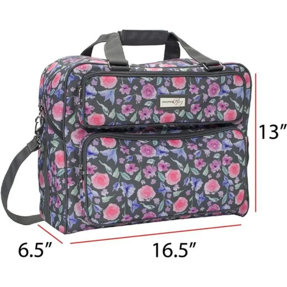 Deluxe Universal Sewing Machine Case, Pink Floral - Portable